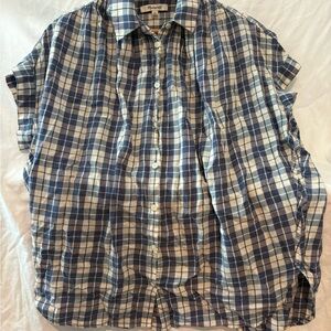 Madewell Navy and White Plaid Casual Shirt